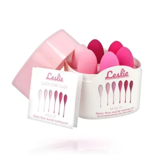 Leslie - Vaginaltrainer für Beckenbodenmuskeln - rosa - 6 Stück