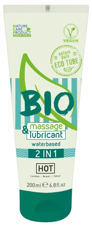 HOT BIO Massage &amp; Lubricant 2in1 Waterbased 200 ml