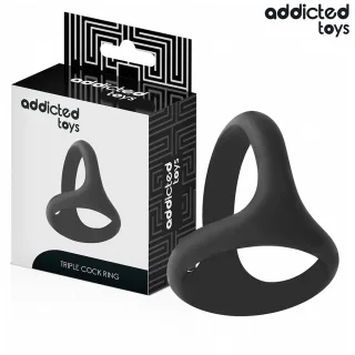 Penisring dreifach dick Schwarz 2,8 cm