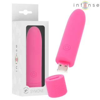 Vibrator Intense Symone Bullet mit acht Vibrationen Rosa 10 x 2,2 cm