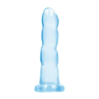 Dildo Crystal Clear mit Saugnapf Transparent Blau 18 x Ø 5,9 cm
