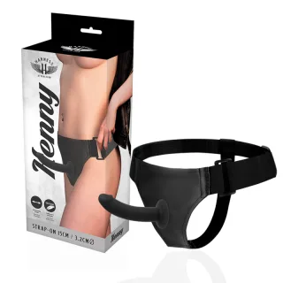 Strap-on Harness Attraction Kenny aus Silikon Schwarz 15 x Ø 3,2 cm