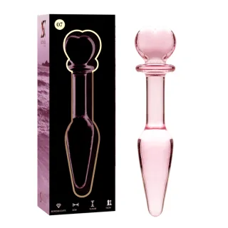Analplug Nebula Modell 7 aus Glas Rosa 13,5 x 3 cm