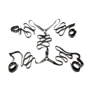 Bettfessel-Set aus Leder Schwarz