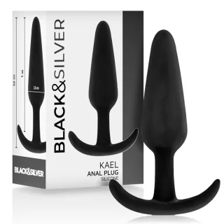 Analplug Black&Silver Kael aus Silikon Schwarz Ø 2,6 cm