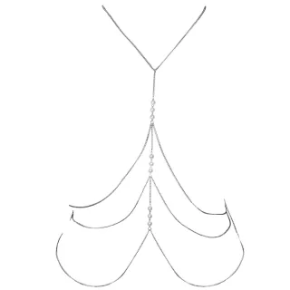 Bodykette mit Perlen - Silber