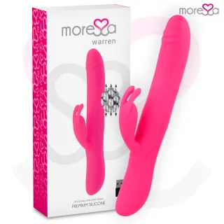 Rabbit-Vibrator Warren mit Perlen Pink 24 x 3,5 cm