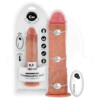 Realistischer Dildo mit Saugfuß und Vibration Fernbedienung Natur 21,5 x 4,3 cm