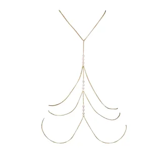 Bodykette mit Perlen - Gold