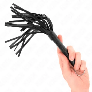 Fetisch-Toy KINK Peitsche als Mini-Flogger Schwarz 28 cm