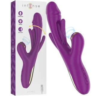 Rabbit-Vibrator Intense Ateneo mit Saugöffnung und Zunge Lila 25 x 3,5 cm