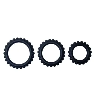 Penisring Titan Set 3-teilig Schwarz 1,9 bis 2,8 cm