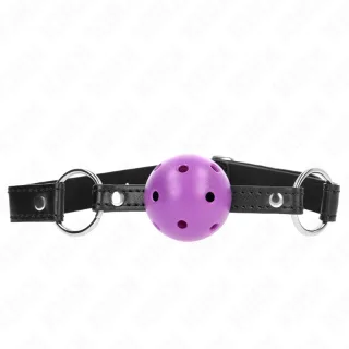 Fetisch-Toy KINK Knebel mit lila Ball und Luftlöchern Lila 4,5 cm