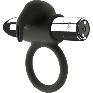 Penisring Black&Silver Burton mit silbernem Motor und 10 Programmen Schwarz Ø 3,5 cm