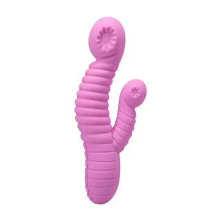 Rabbit-Vibrator Seapuss gerippt mit Wärmefunktion Pink 13 x Ø 4 cm