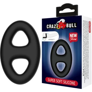 Penisring doppelter ovaler Silikonring Schwarz 1,95 cm