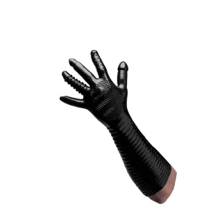 Fisting-Handschuh strukturiert Schwarz 40 cm