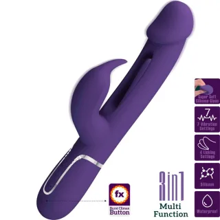 Rabbit-Vibrator Kampas 3-in-1 mit Zunge und Burst-Taste Violett