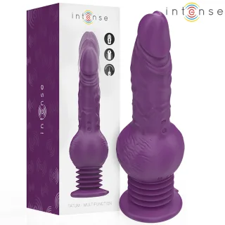 Vibrator Intense Tatum mit Stoßfunktion und Saugfuß Lila 24 cm