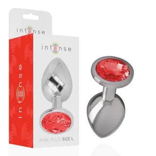 Analplug Aluminium Kristall Rot L 4 x 4 cm