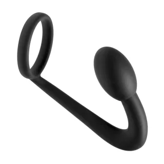 Prostata-Plug Explorer mit Penisring Schwarz