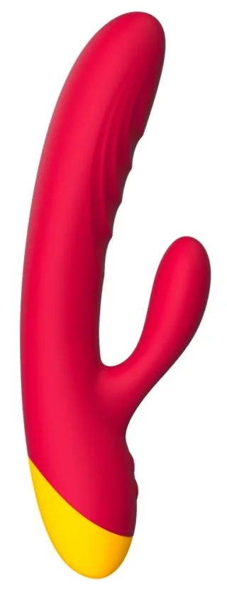 Ergonomischer Rabbitvibrator Jazz mit Reizrillen Romp Rot