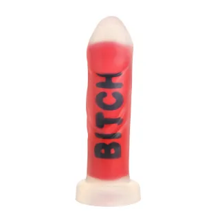 Dildo Bitch Silikon Schwarz/Rot 17,3 x Ø 4,6 cm