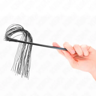 Fetisch-Toy KINK Peitsche als Flogger aus Silikon Schwarz 60 cm