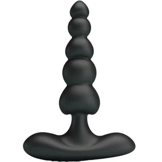 Analplug Corban mit Kugelprofil und 10 Modi Schwarz
