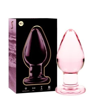 Analplug Nebula Modell 3 aus Glas Rosa 11 x 5 cm