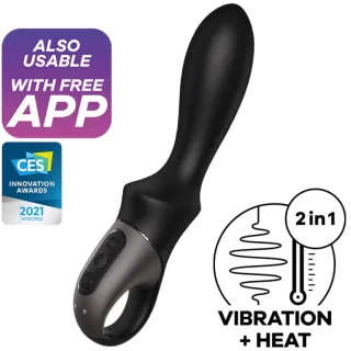 Vibrator Heat Climax Anal mit Wärme und App Schwarz