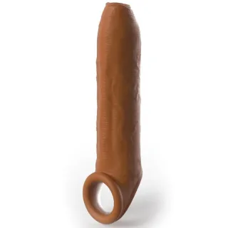 Penishülle Pipedream X-Tensions Elite Uncut mit Riemen Karamell 17,8 cm