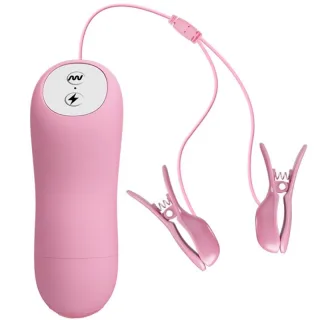 Brustklemmen mit Vibration und Elektroreizung Rosa