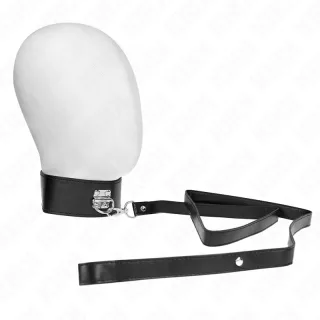 Fetisch-Toy KINK Halsband abschließbar mit Vorhängeschloss Schwarz 43 x 5 cm