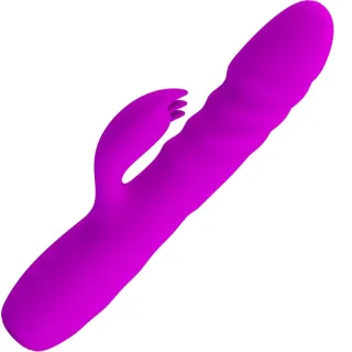 Rabbit-Vibrator Melanie mit Stoßfunktion und 12 Modi Violett