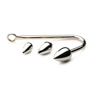 Analhaken-Trainer mit 3 Plugs Silber 5,8 x Ø 3,8 cm