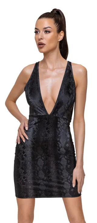 Cottelli - Kleid Snake - schwarz - XL