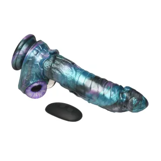 Realistischer Vibrator Astro-Thrust stoßend Silikon Schwarz/Violett 16,5 x Ø 4,8 cm