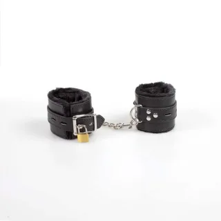 Fesselset Bondage-Handschellen Schwarz 23 cm