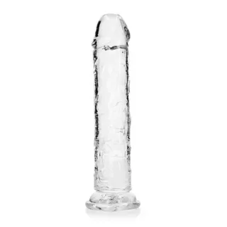 Realistischer Dildo gerade mit Saugnapf Transparent 23 cm