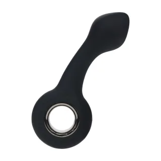 Prostata-Vibrator Bulb aus Silikon mit Schlaufe Schwarz