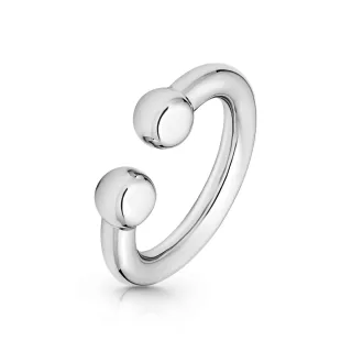 Eichelring in Hufeisenform aus medizinischen Edelstahl, 28 mm