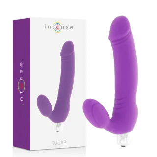 Rabbit-Vibrator Intense Sugar mit realistischem Schaft Lila 17,5 x 3 cm
