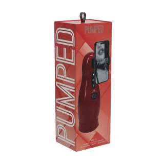 Masturbator-Pumpe Virtuo mit Saugfunktion, Vibration und Handyhalterung Rot
