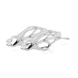 Metall Brustwarzenklemmen mit Ring im Set