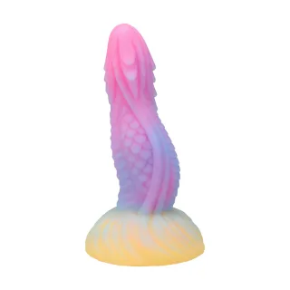 Fantasie-Dildo Drachenzunge nachtleuchtend Pink/Violett 15,8 x Ø 5,1 cm