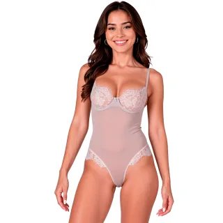 Body Passion Woman Zovel aus Netz und Spitze Grau S/M