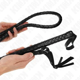 Fetisch-Toy KINK Peitsche als Schlangenpeitsche Schwarz 210 cm