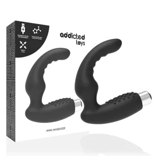 Prostata-Vibrator Gewellt Schwarz 11 cm