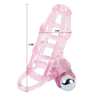 Penishülle Sweet mit Gitterform, Ring und Vibration Rosa